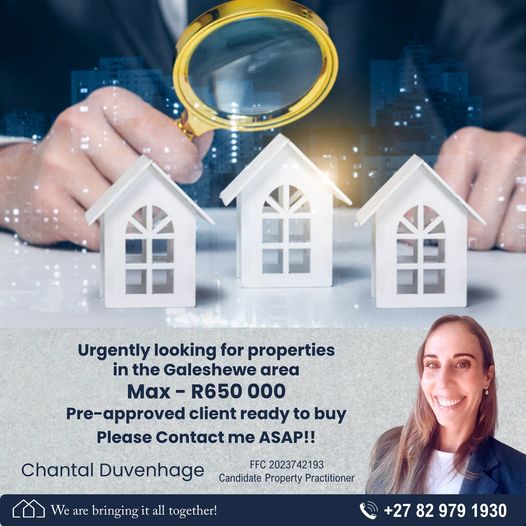 Urgently looking for properties in the Galeshewe Area – We have a client ready to buy!