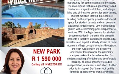 Calling all Investors! Situated in New Park – PRICE REDUCED – 4 Bedroom House with Flat